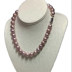 Round 11.5x12mm Edison Natural Purple Pink Cultured Pearl 17-18” Strand Necklace